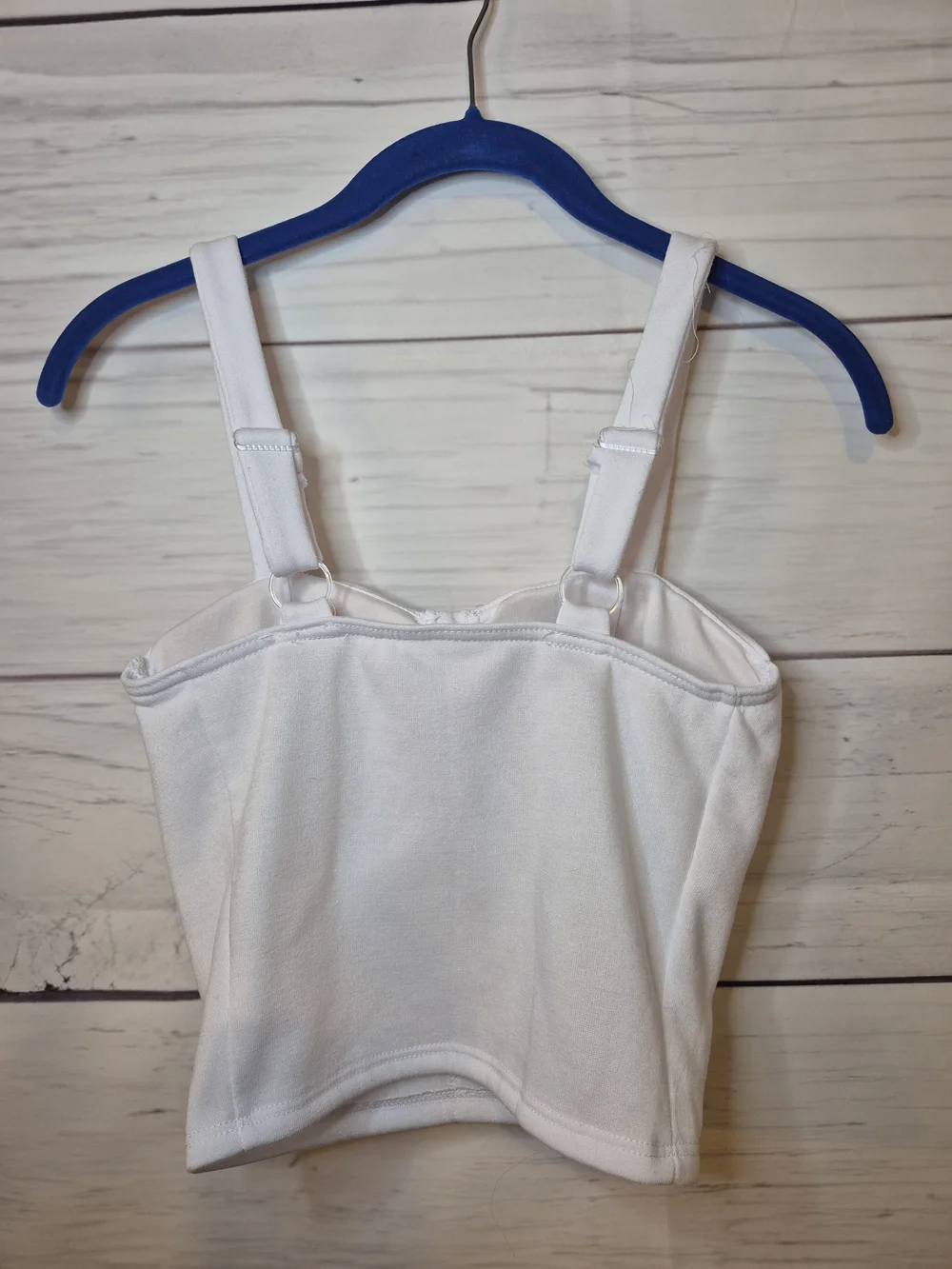 No Boundaries White Longline Bustier Crop Top - Picture 7 of 7
